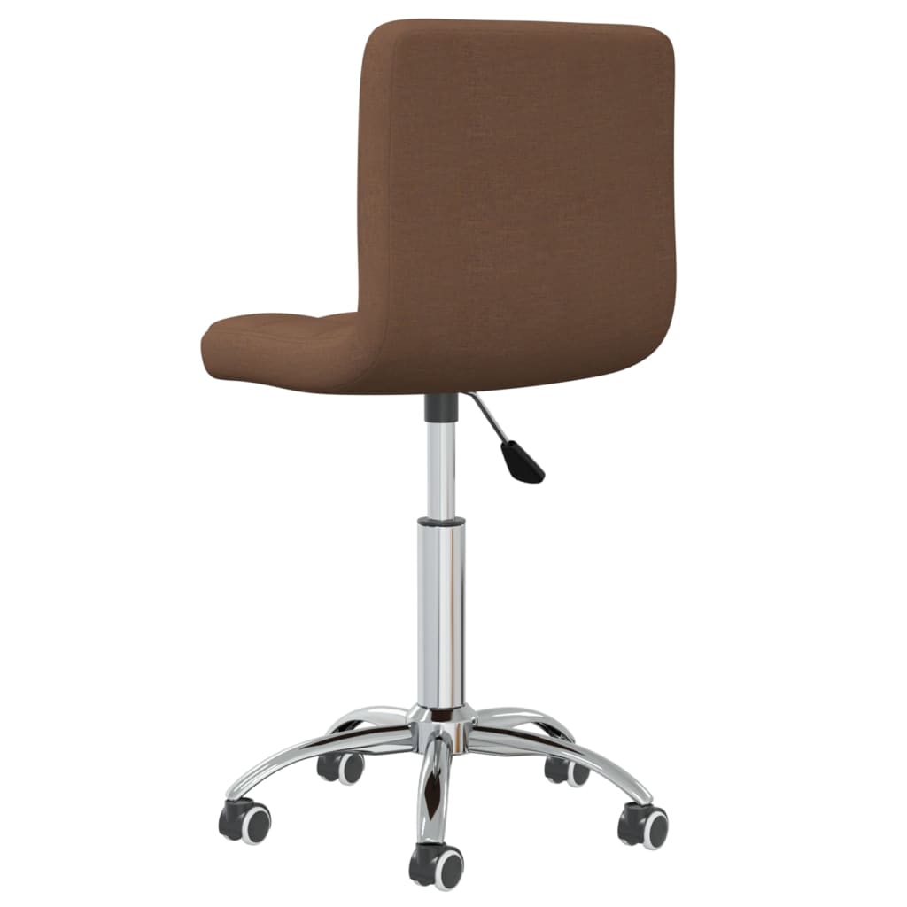 Swivel Dining Chair Brown Fabric