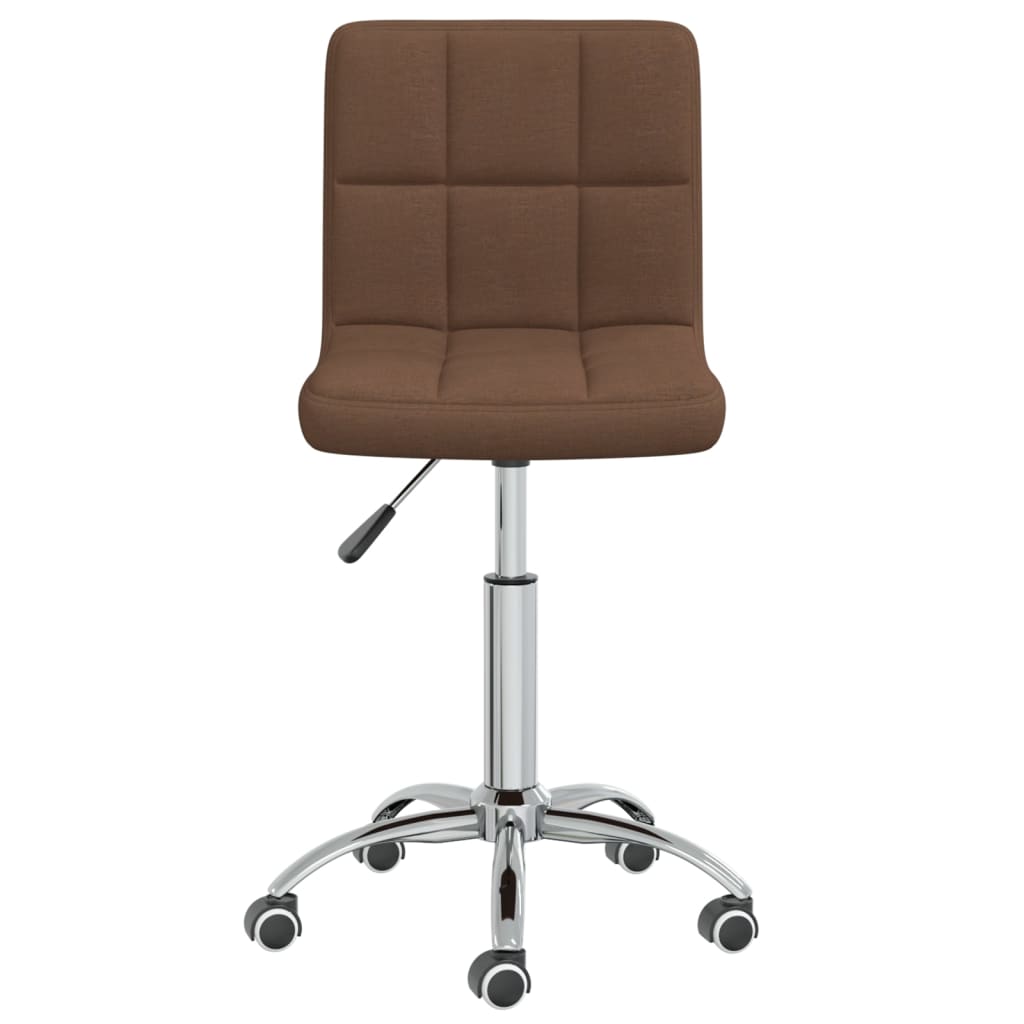 Swivel Dining Chair Brown Fabric