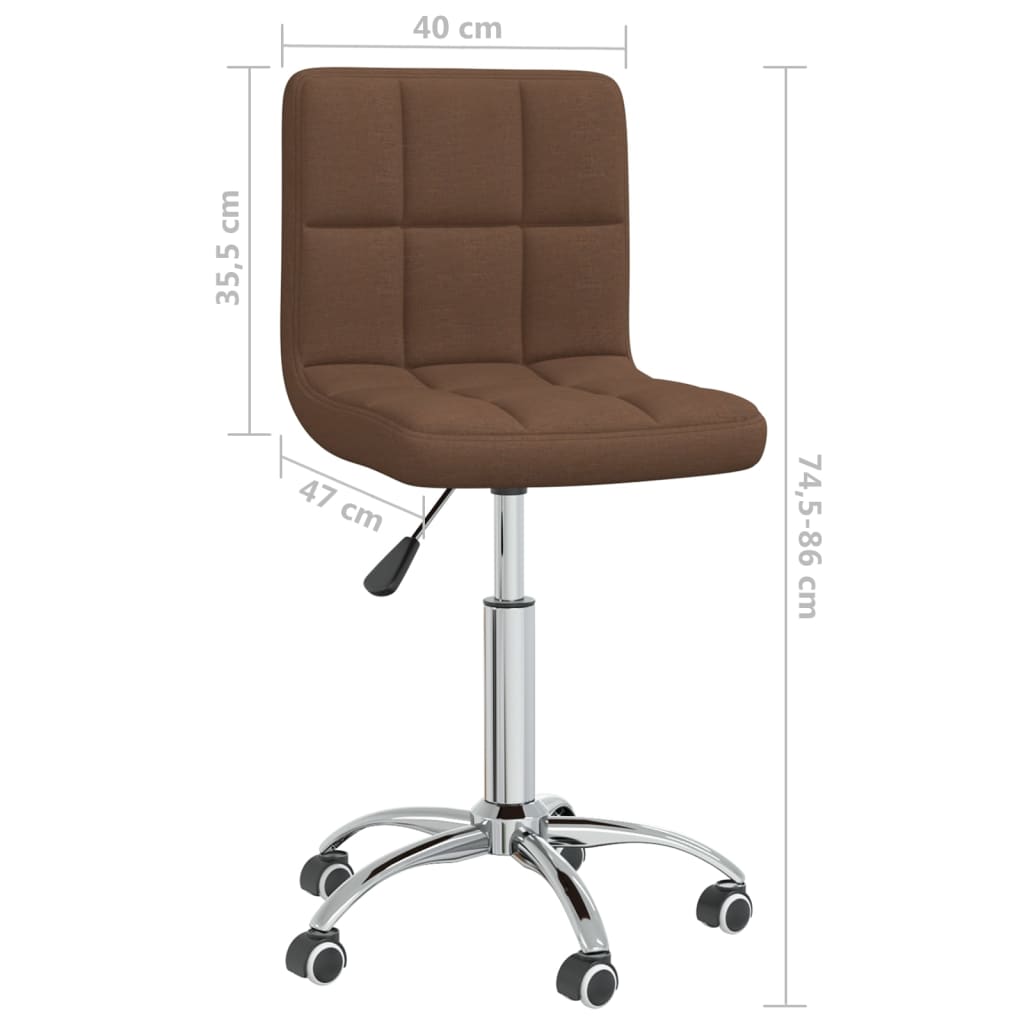 Swivel Dining Chair Brown Fabric