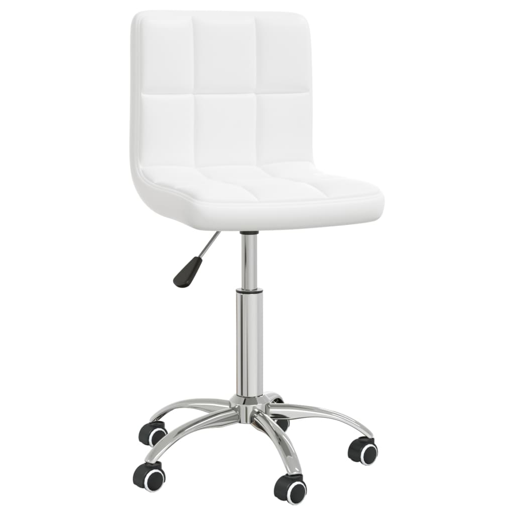 Swivel Dining Chair White Faux Leather