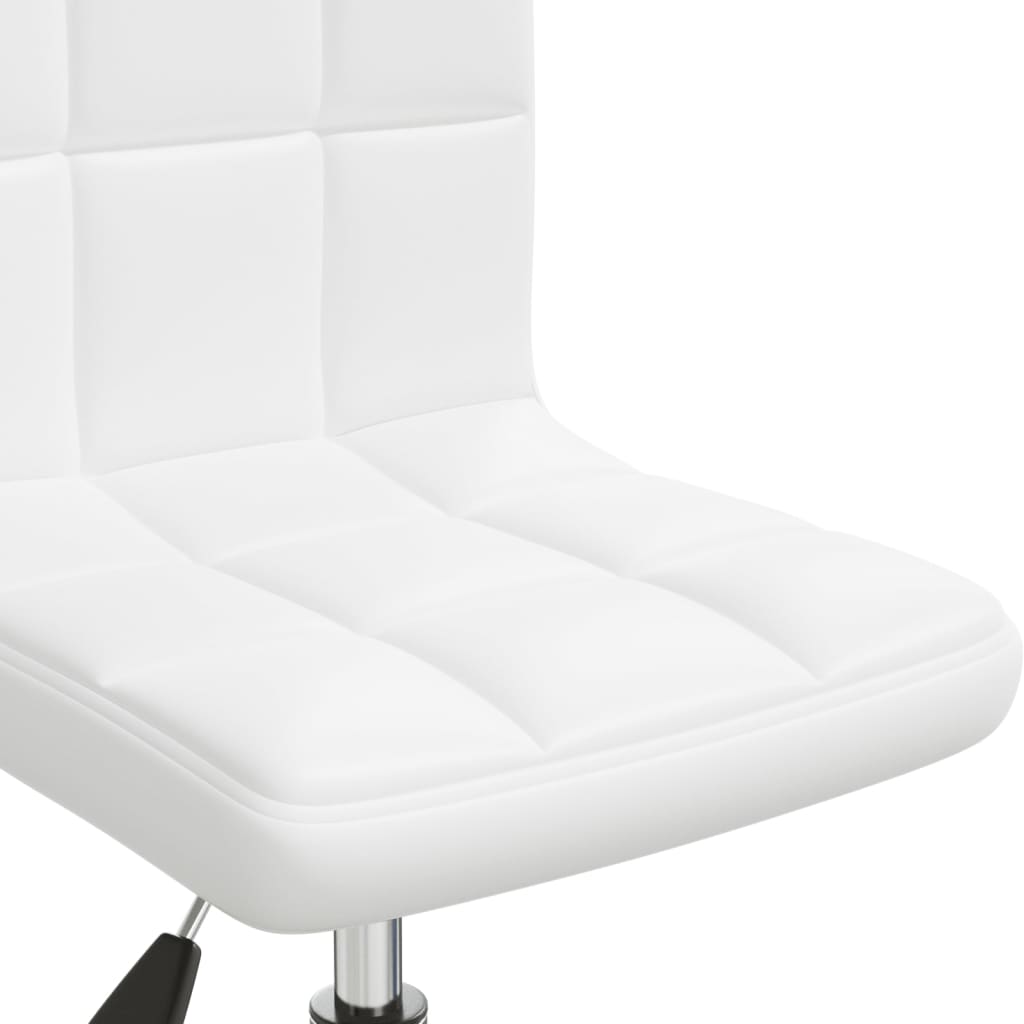 Swivel Dining Chair White Faux Leather