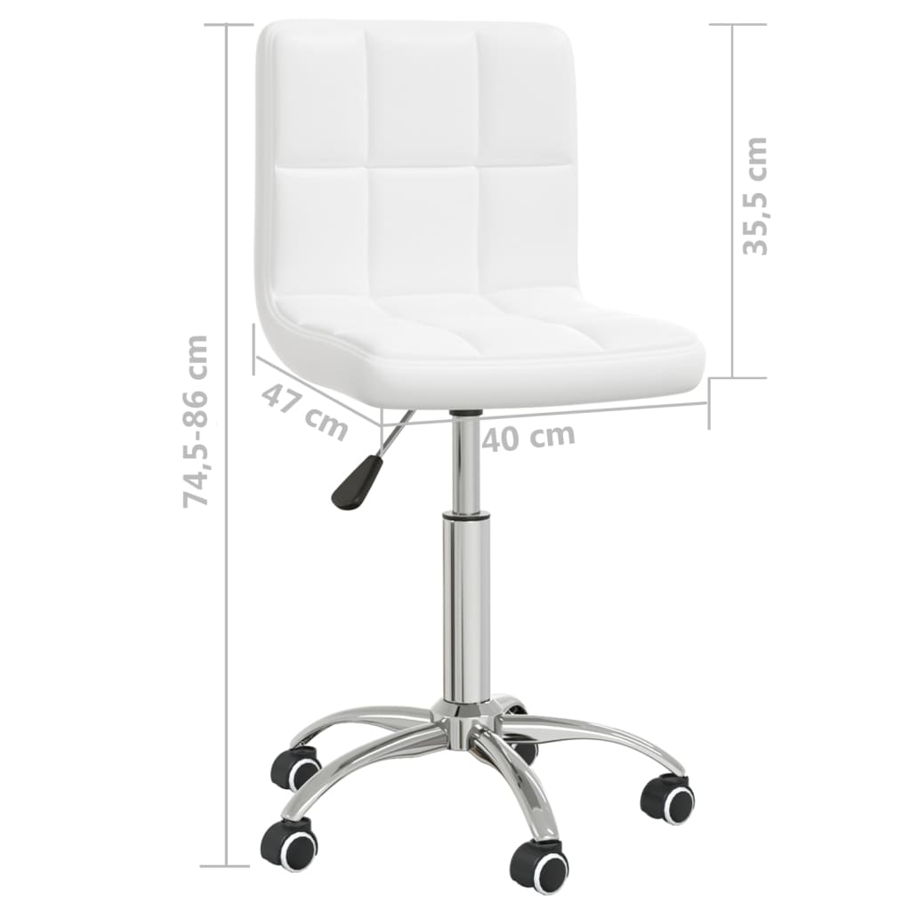 Swivel Dining Chair White Faux Leather