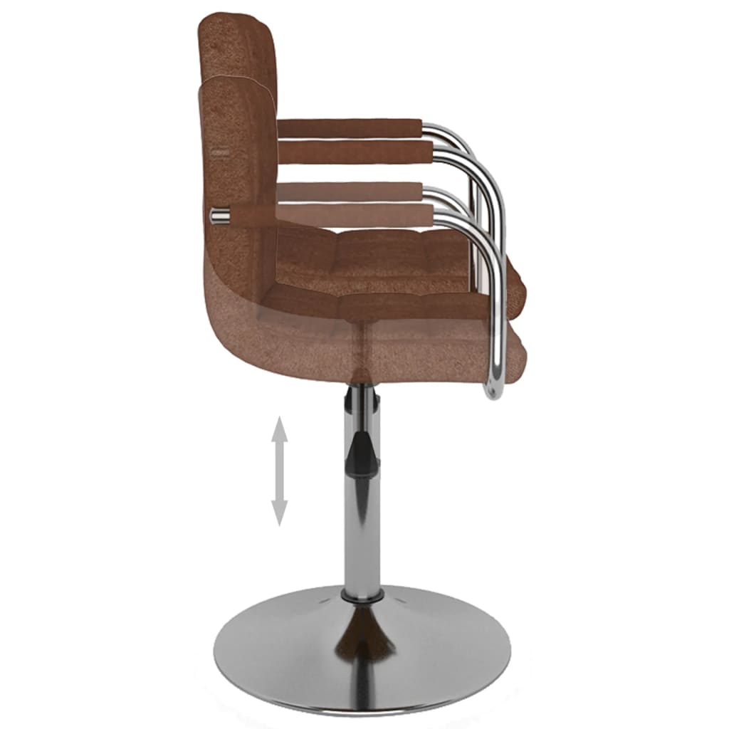 Dining Chair Brown Fabric