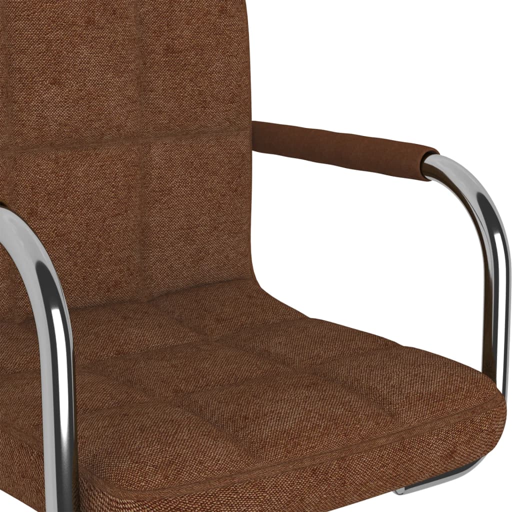 Dining Chair Brown Fabric