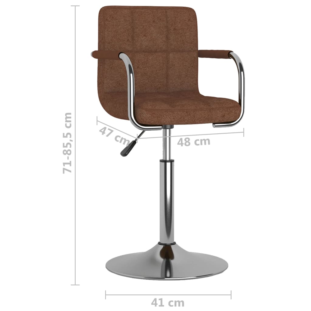 Dining Chair Brown Fabric