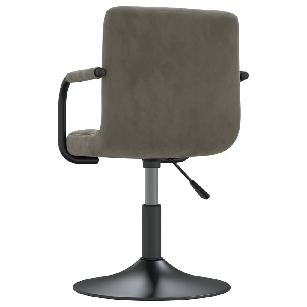 Swivel Dining Chairs 4 Pcs Light Grey Velvet