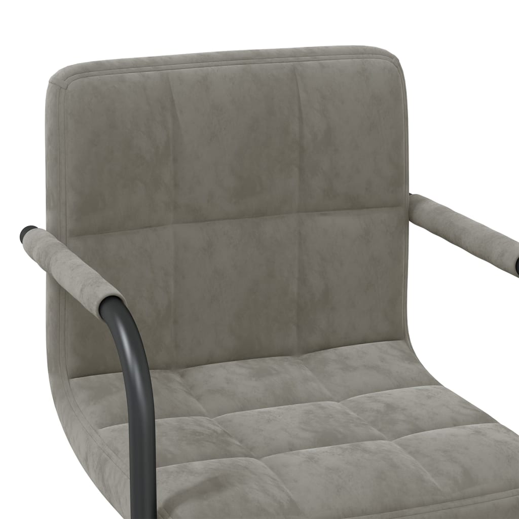 Swivel Dining Chairs 4 Pcs Light Grey Velvet