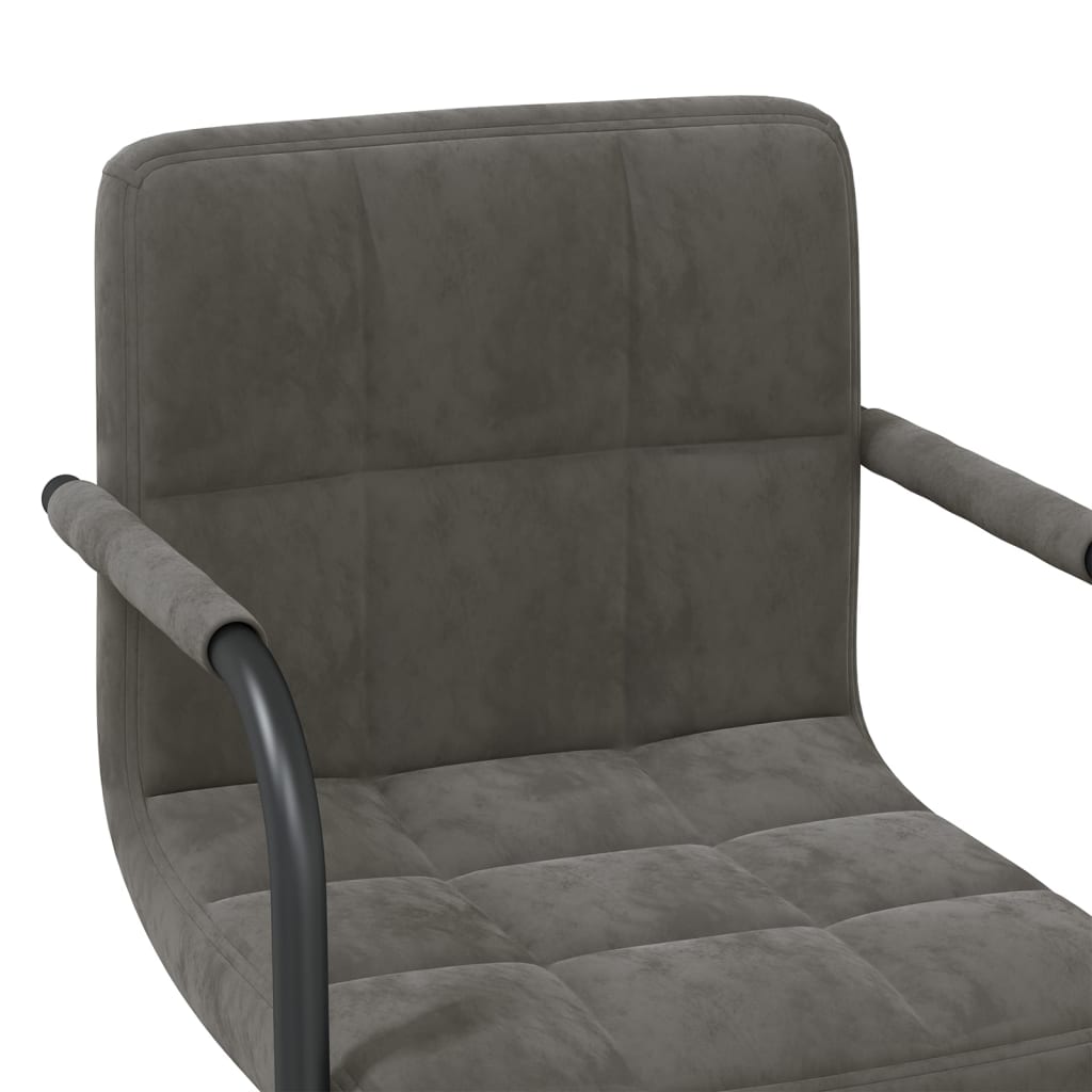 Swivel Dining Chairs 6 Pcs Dark Grey Velvet