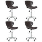 Swivel Dining Chairs 4 Pcs Brown Faux Leather