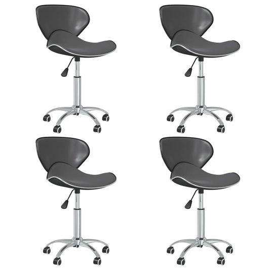 Swivel Dining Chairs 4 Pcs Grey Faux Leather