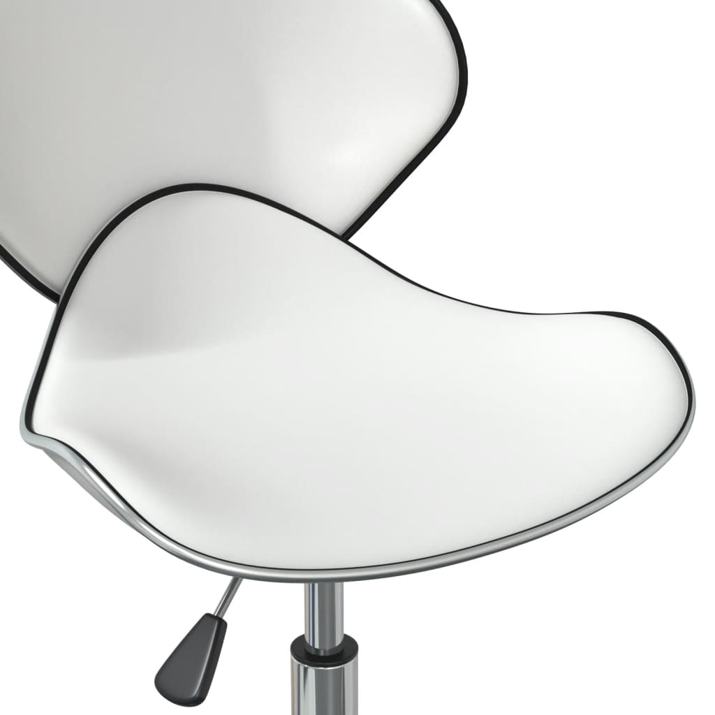 Swivel Dining Chairs 6 Pcs White Faux Leather