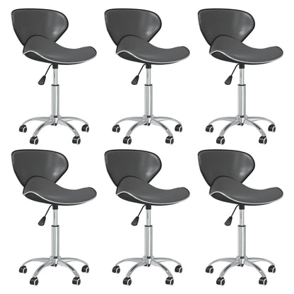 Swivel Dining Chairs 6 Pcs Grey Faux Leather