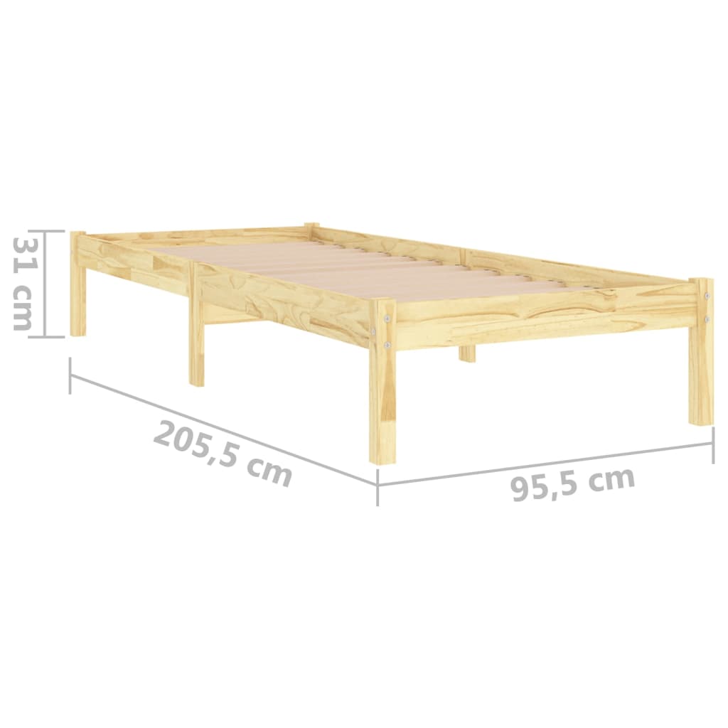 Bed Frame Solid Wood Pine 90X200 Cm