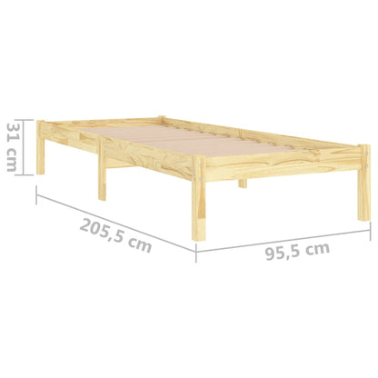 Bed Frame Solid Wood Pine 90X200 Cm