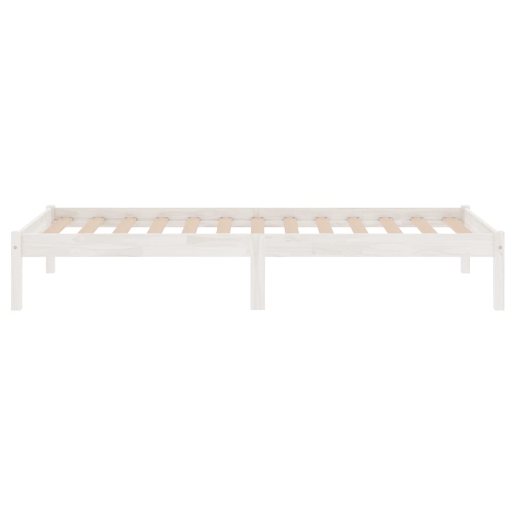 Bed Frame White Solid Wood Pine 90X200 Cm