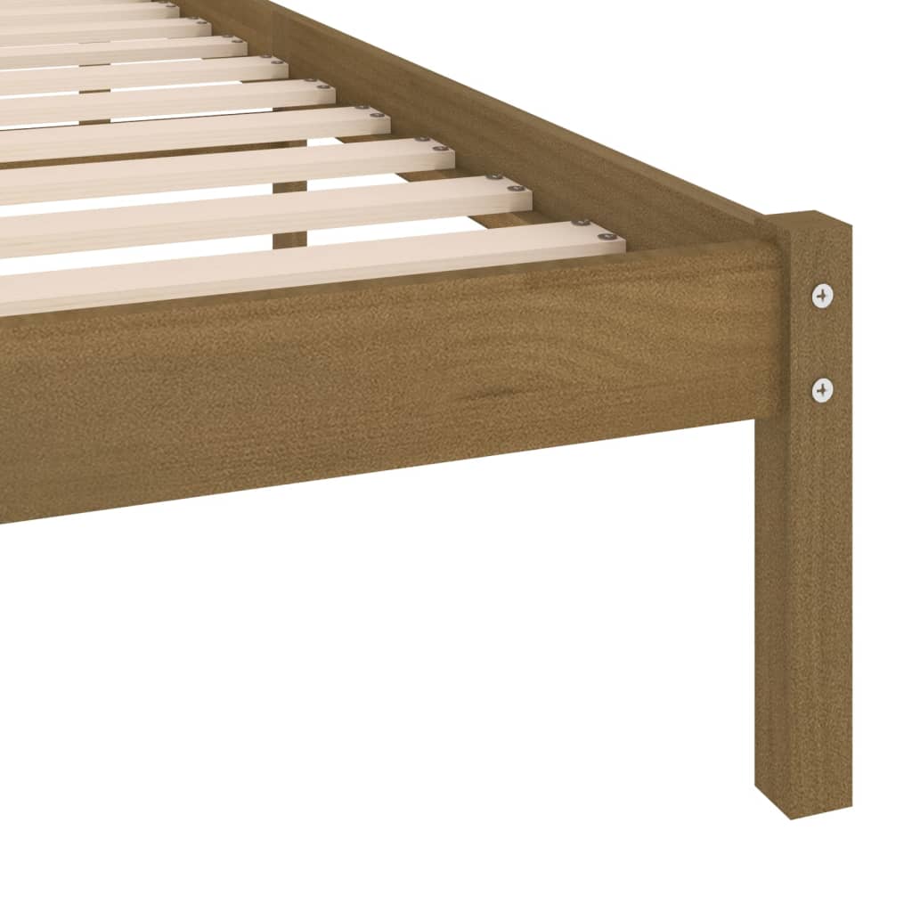 Bed Frame Honey Brown Solid Wood Pine 90X200 Cm