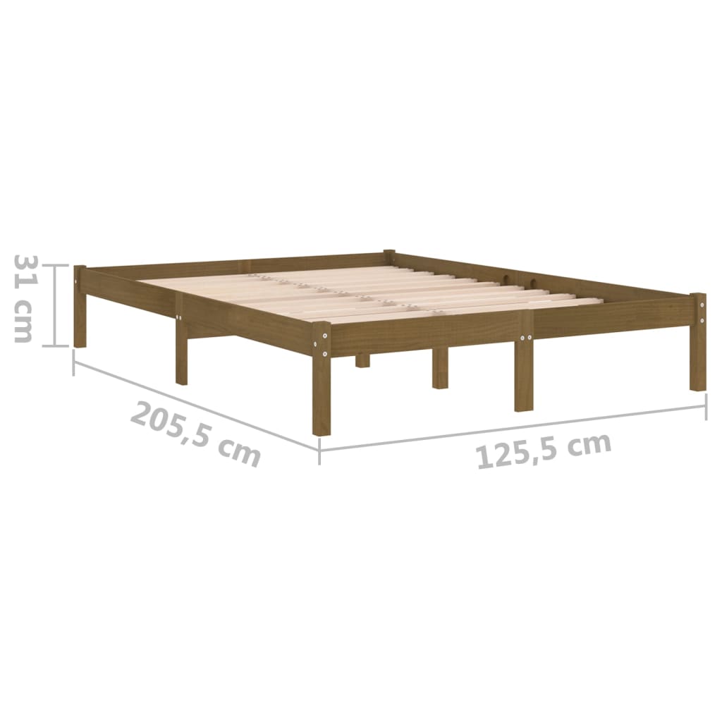 Bed Frame Honey Brown Solid Wood Pine 120X200 Cm