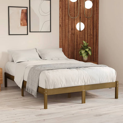 Bed Frame Honey Brown Solid Wood Pine 140X200 Cm