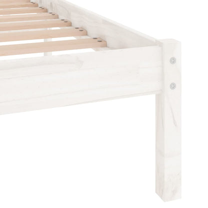 Bed Frame White Solid Wood 150X200 Cm King Size