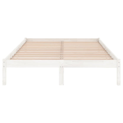 Bed Frame White Solid Wood Pine 160X200 Cm