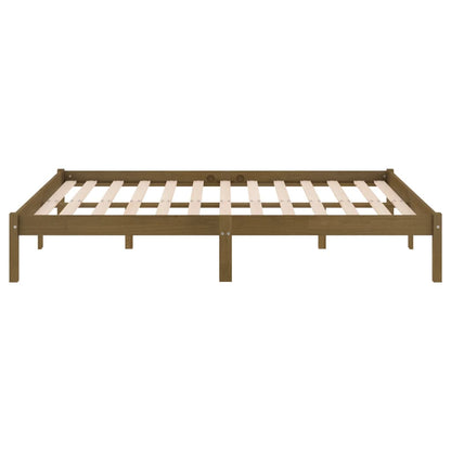 Bed Frame Honey Brown Solid Wood Pine 160X200 Cm