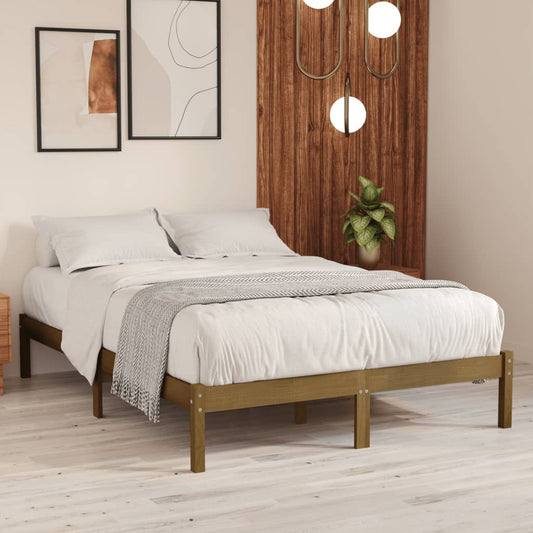 Bed Frame Honey Brown Solid Wood Pine 160X200 Cm