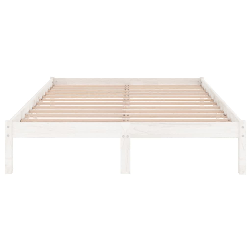 Bed Frame White Solid Wood 180X200 Cm Super King Size