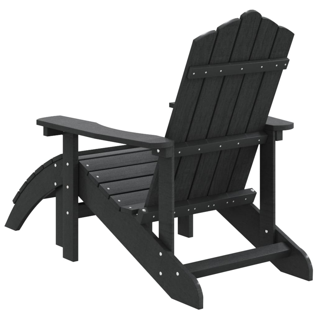 Garden Adirondack Chair With Footstool Hdpe Anthracite