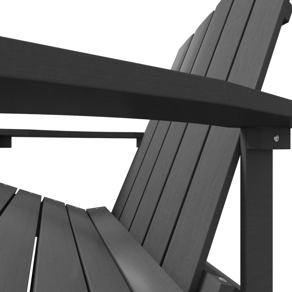 Garden Adirondack Chair With Footstool Hdpe Anthracite