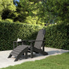 Garden Adirondack Chair With Footstool Hdpe Anthracite