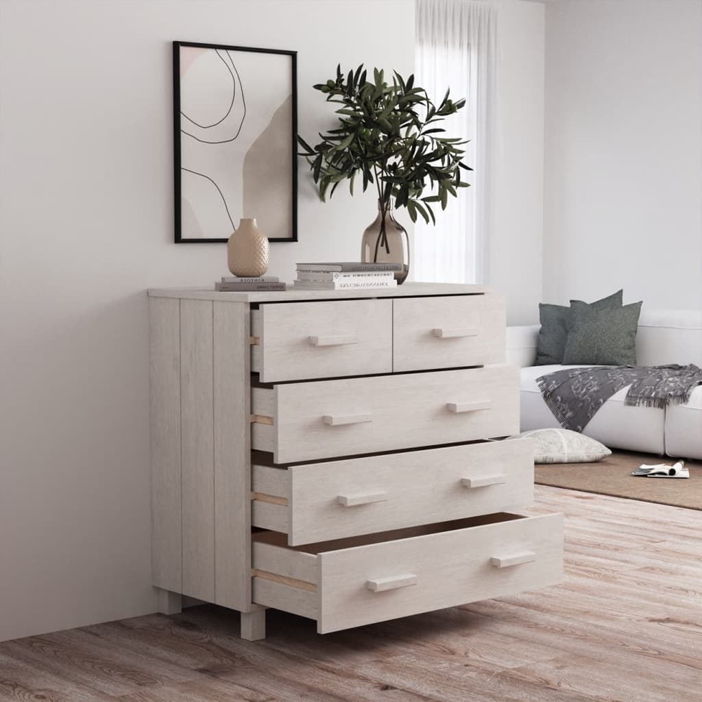 Sideboard Hamar White 79X40X80 Cm Solid Wood Pine