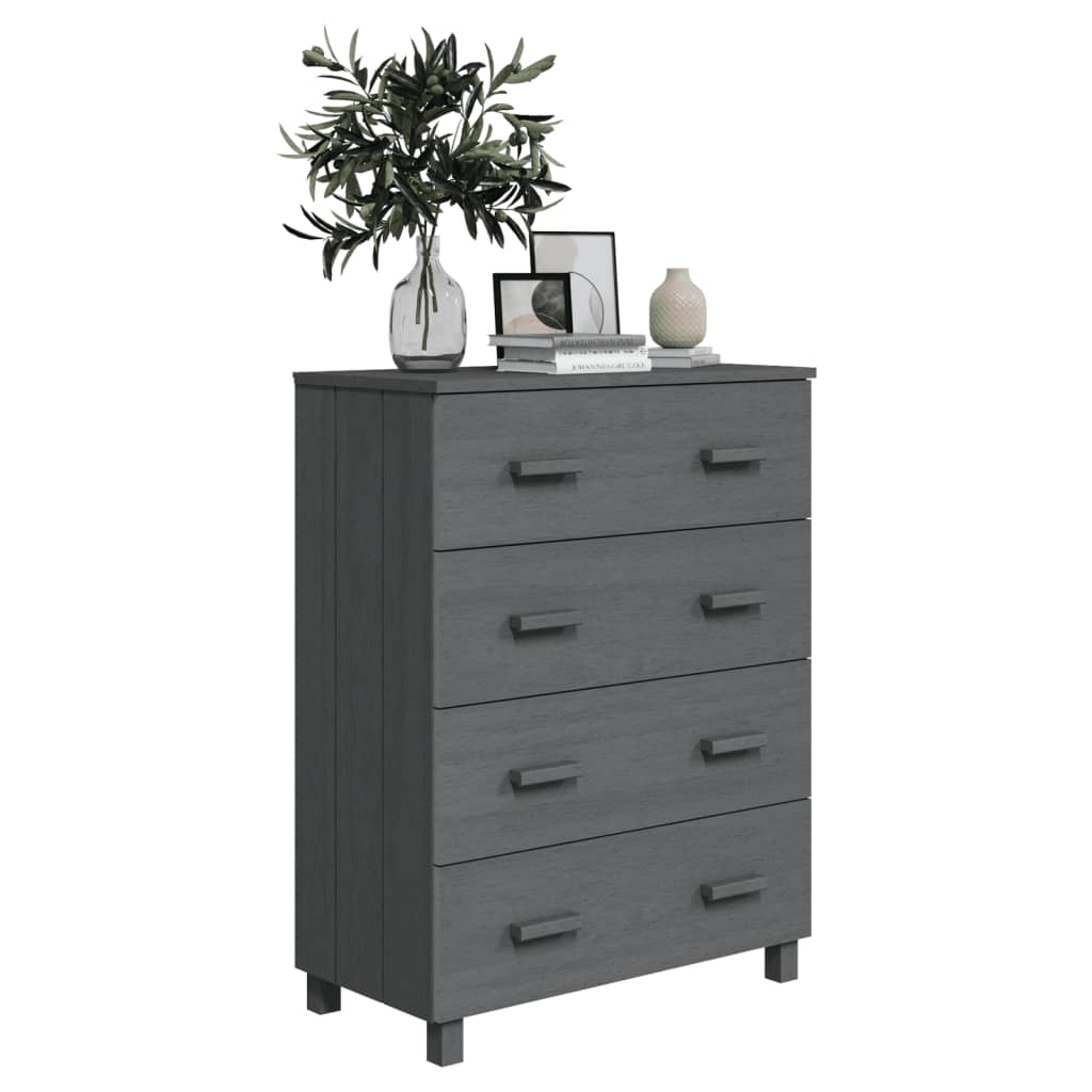 Sideboard Hamar Dark Grey 79X40X103.5 Cm Solid Wood Pine