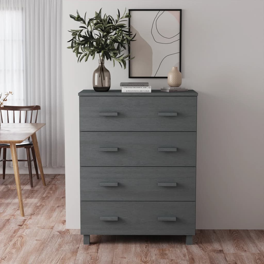 Sideboard Hamar Dark Grey 79X40X103.5 Cm Solid Wood Pine