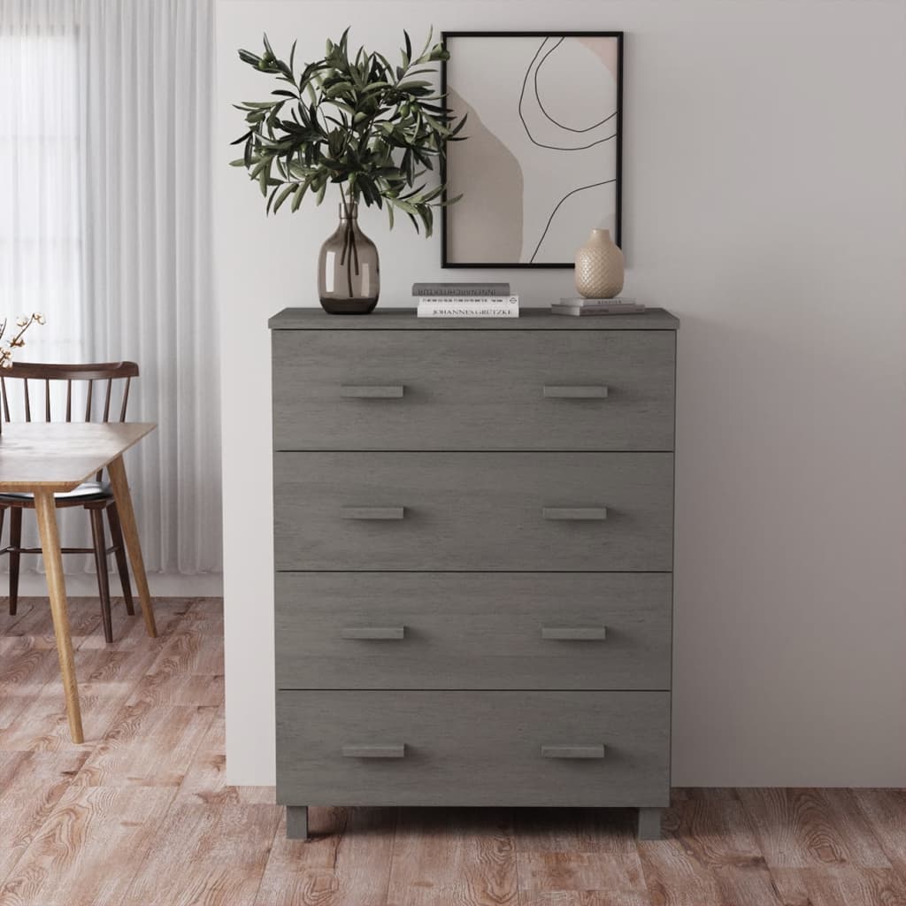 Sideboard Hamar Light Grey 79X40X103.5 Cm Solid Wood Pine