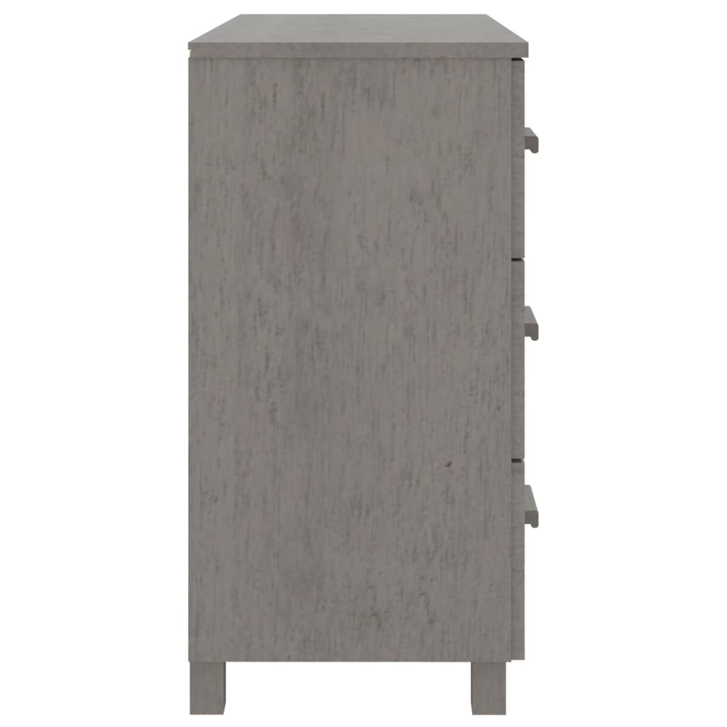 Sideboard Hamar Light Grey 90X40X80 Cm Solid Pinewood