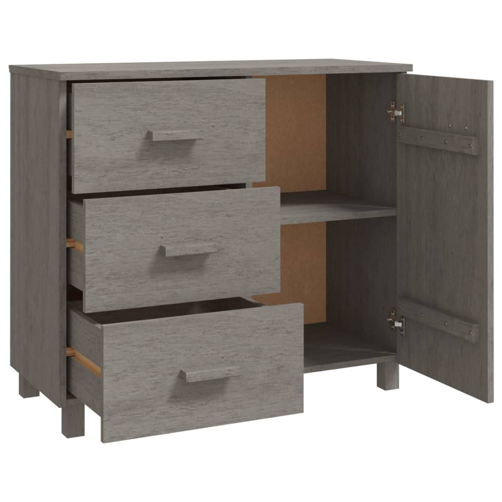 Sideboard Hamar Light Grey 90X40X80 Cm Solid Pinewood