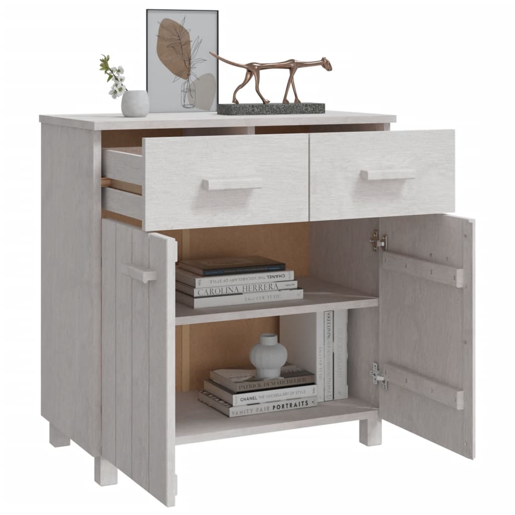 Sideboard Hamar White 79X40X80 Cm Solid Wood Pine