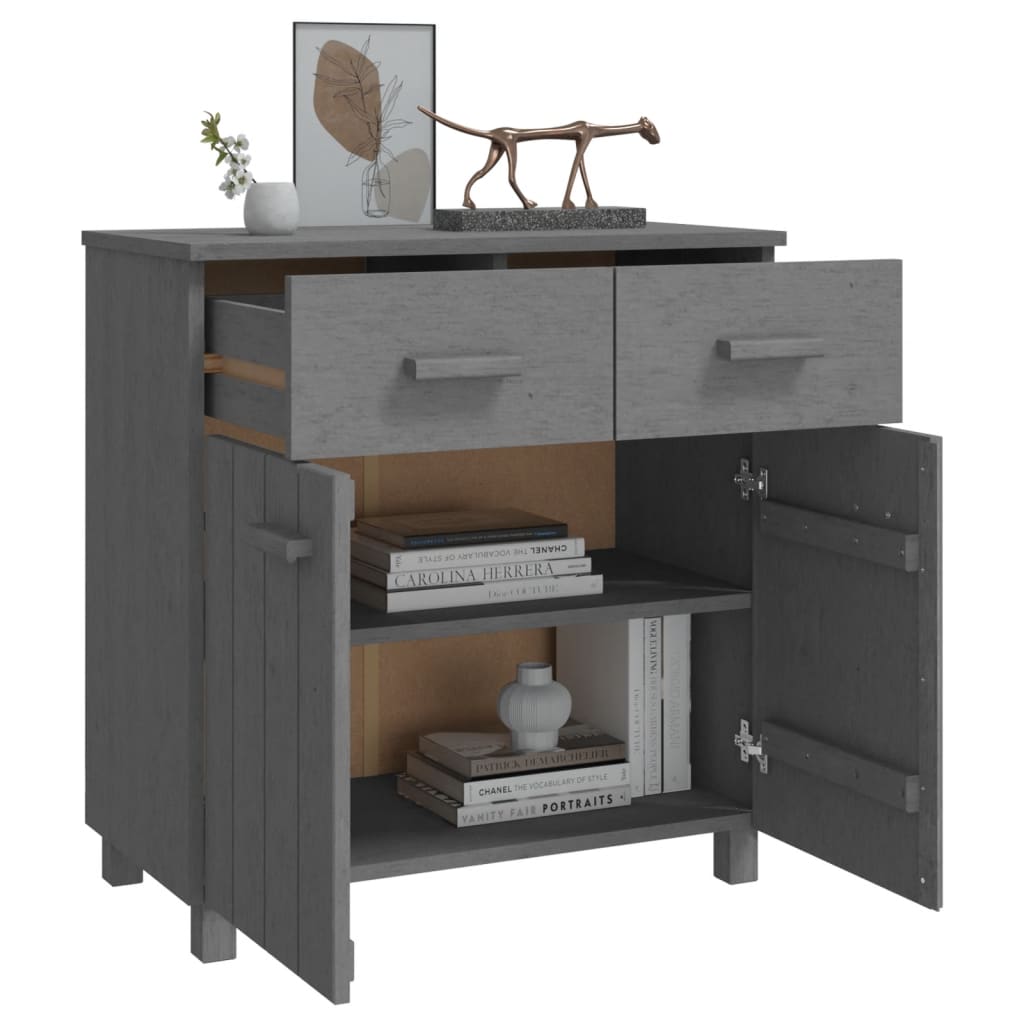 Sideboard Hamar Dark Grey 79X40X80 Cm Solid Wood Pine