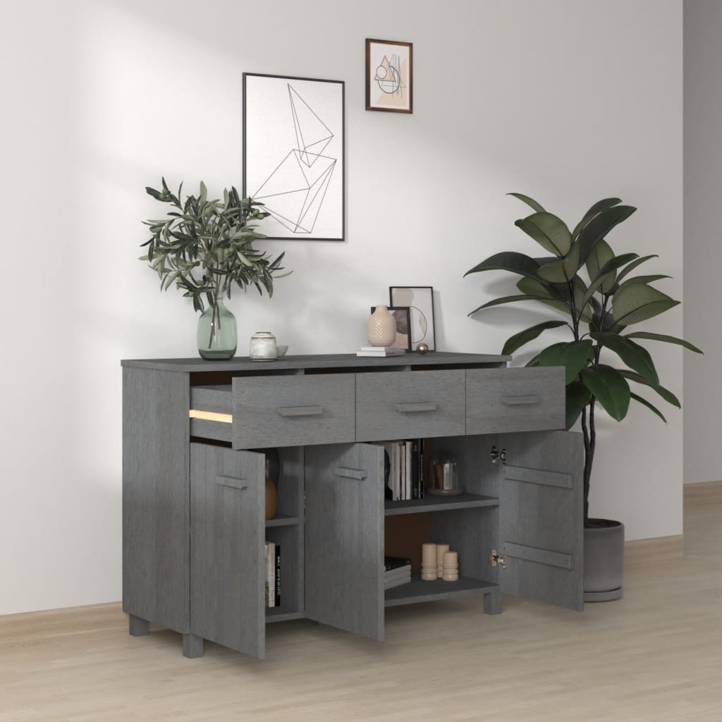 Sideboard Hamar Dark Grey 113X40X80 Cm Solid Wood Pine