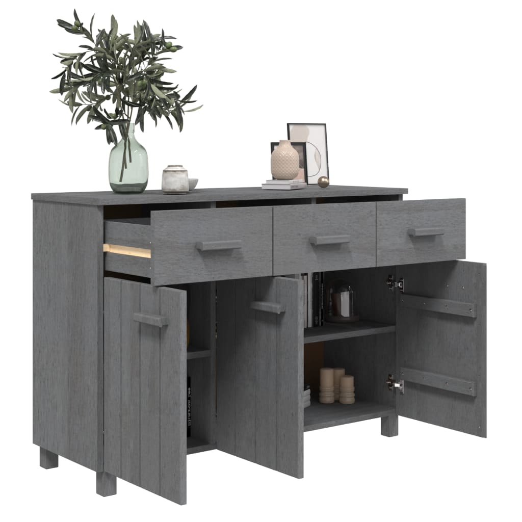 Sideboard Hamar Dark Grey 113X40X80 Cm Solid Wood Pine