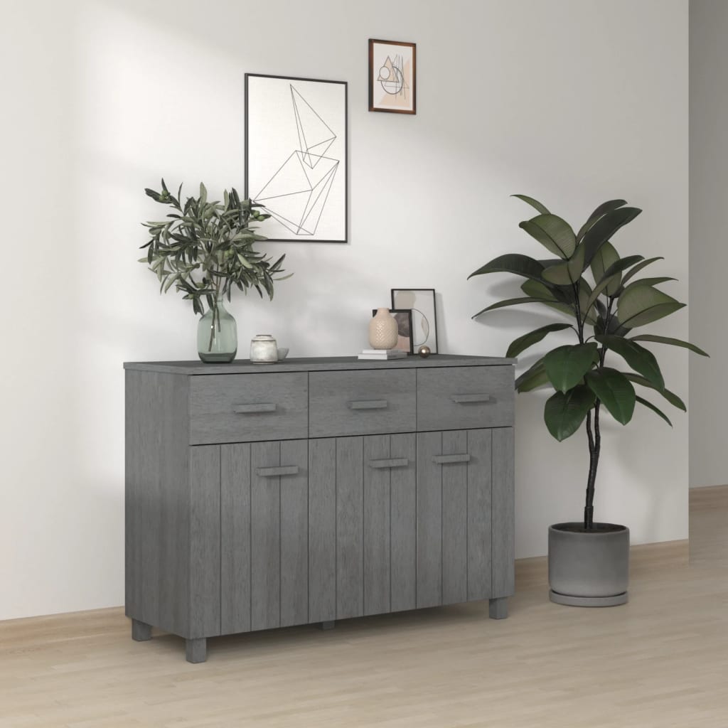 Sideboard Hamar Dark Grey 113X40X80 Cm Solid Wood Pine