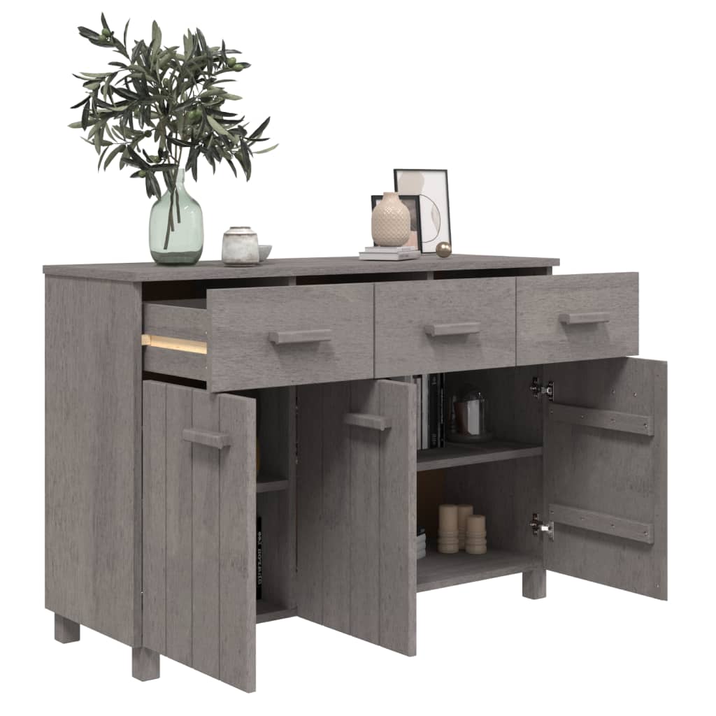 Sideboard Hamar Light Grey 113X40X80 Cm Solid Wood Pine