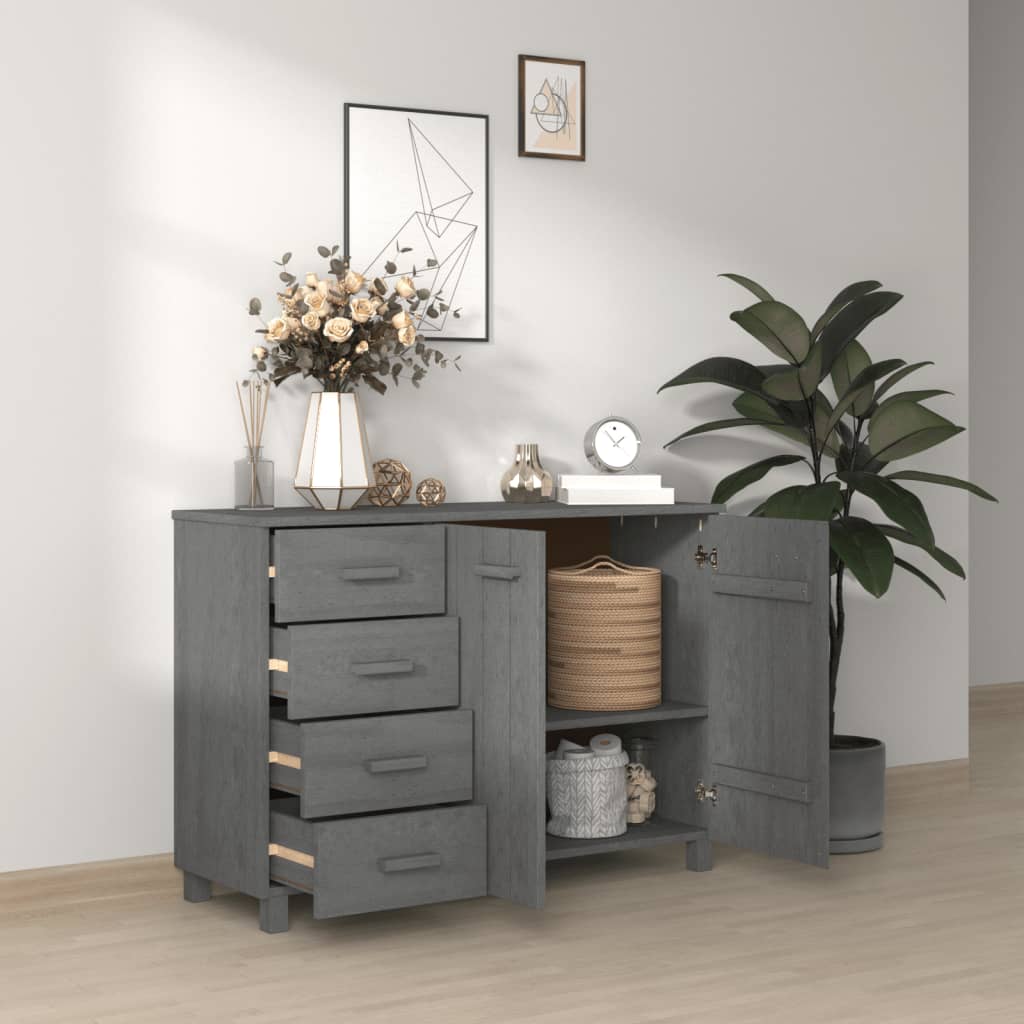 Sideboard Hamar Dark Grey 113X40X80 Cm Solid Wood Pine