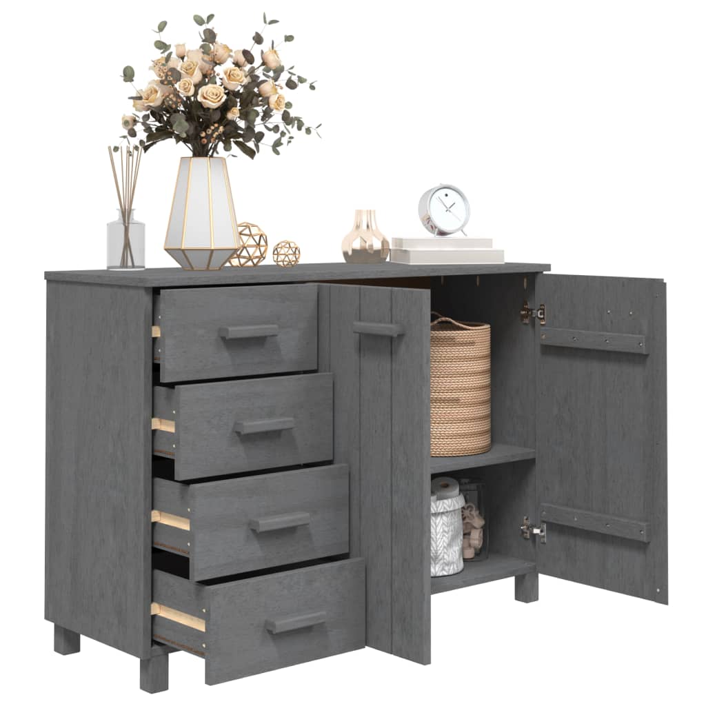 Sideboard Hamar Dark Grey 113X40X80 Cm Solid Wood Pine