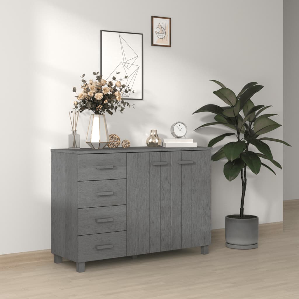 Sideboard Hamar Dark Grey 113X40X80 Cm Solid Wood Pine