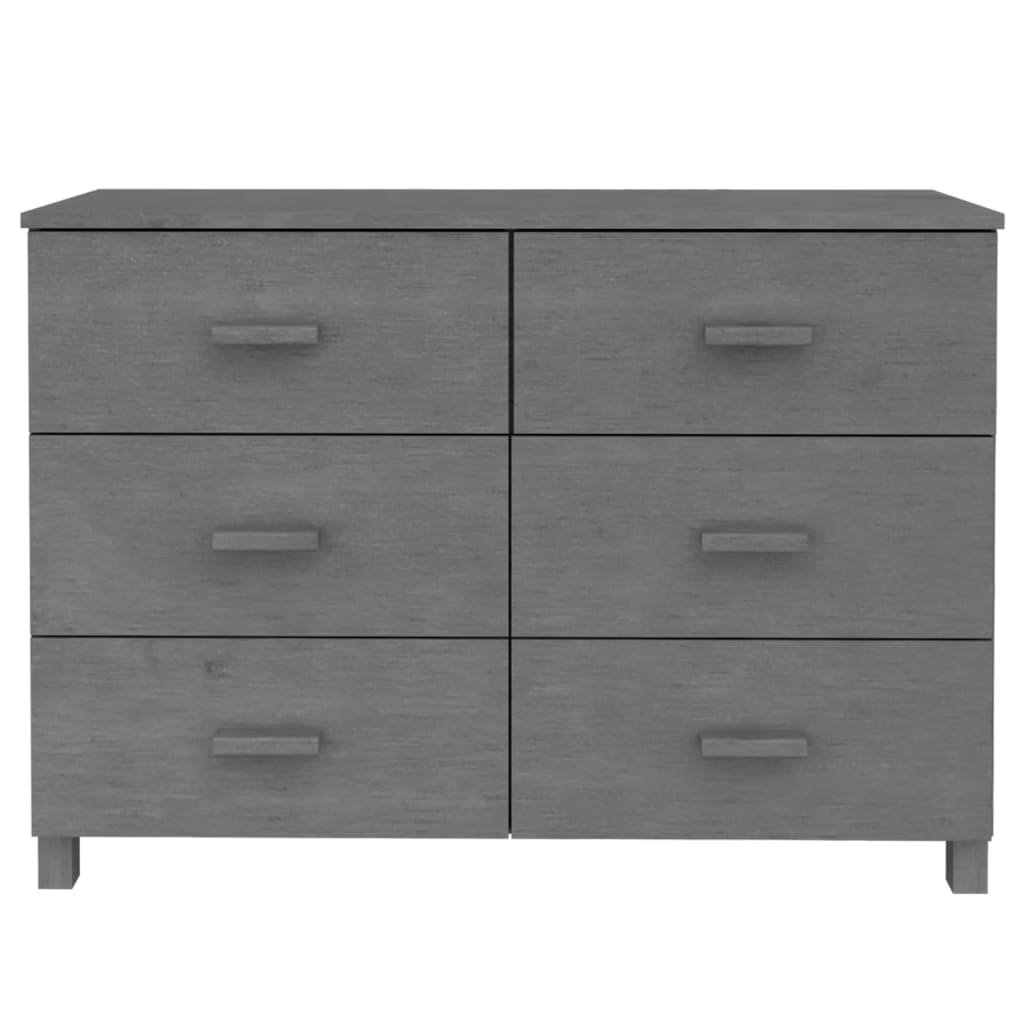 Sideboard Hamar Dark Grey 113X40X80 Cm Solid Wood Pine