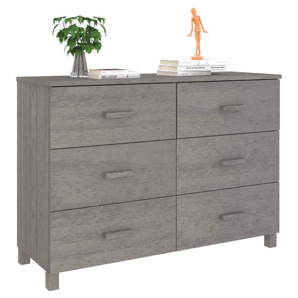 Sideboard Hamar Light Grey 113X40X80 Cm Solid Wood Pine