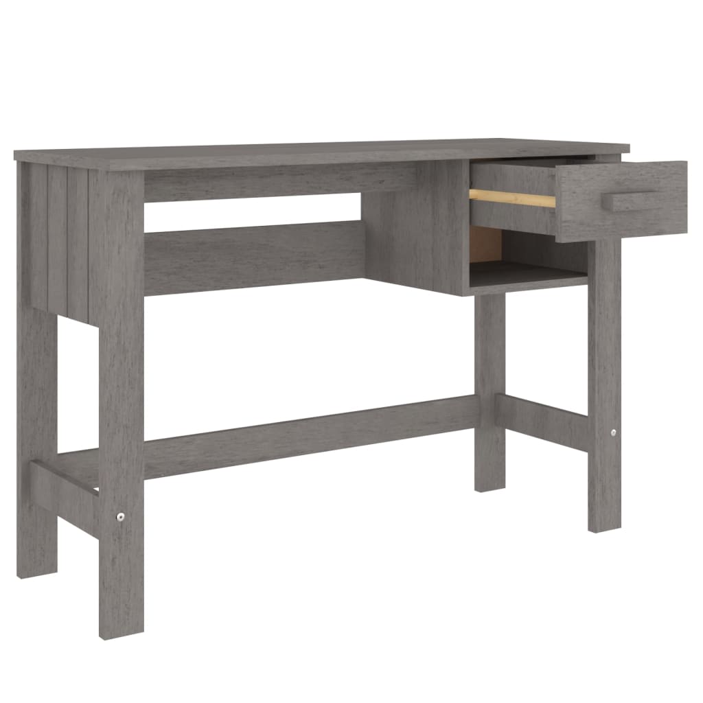 Desk Hamar Light Grey 110X40X75 Cm Solid Wood Pine