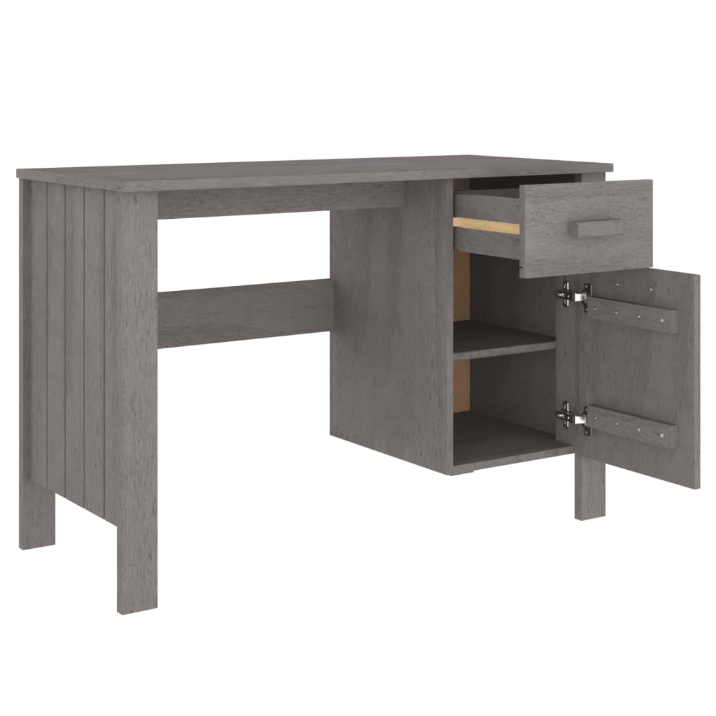 Desk Hamar Light Grey 113X50X75 Cm Solid Wood Pine