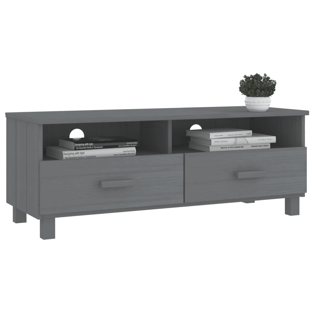 Tv Cabinet Hamar Dark Grey 106X40X40 Cm Solid Wood Pine